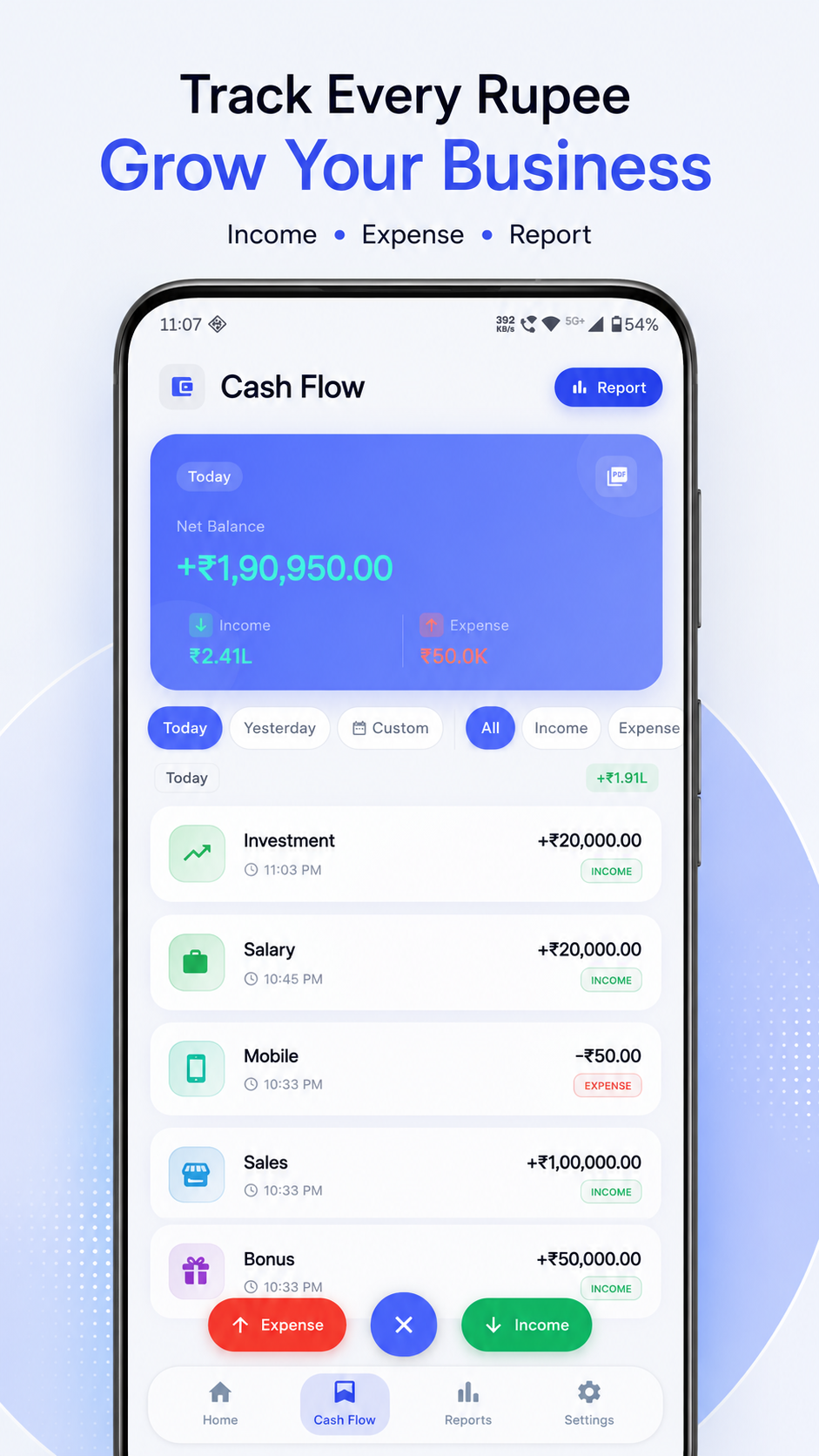 Cash Flow Screen